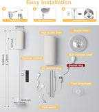 luckystyle LED Floor Lamp for Living Room, Dimmable Standing Lamps with Foot Switch,Remote Custom Color Temperature Silver Pole Lamp with Lampshade,12W Led Bulb Tall Lamps for Bedroom Office Kid Room