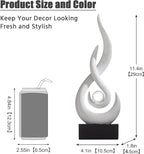 Modern Abstract Art Table Decoration,Resin Flame Statue Modern Centerpiece Ornaments for Living Room Great Gift Idea Home Decor,Collectibles (White)