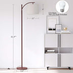 SUNMORY Arc Floor Lamp, Modern Floor Lamp with 9W 3 Color Temperatures Bulb, Metal Standing Lamps with Adjustable Hanging Lampshade, Tall Floor Lamps for Living Room, Bedroom, Office