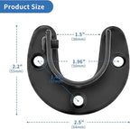 Stainless Steel Closet Rod Bracket, 1-1/2 Inch Diameter Closet Rod Holder 2 Pcs, Heavy Duty Curtain Rod Holder, Black Closet Rod Support with Screws