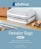 Whitmor Set of 2 Sweater Bag, White, 2 Count (Pack of 2)