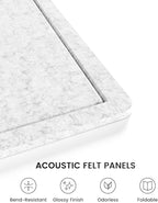 Fluxynara Bulletin Board, 23.6" x 17.5" Cork Board Alternative with 12 Safe Removable Adhesive Tabs, Foldable Felt Pin Board for Home Office, Classroom, Bedroom,Entryway for Walls—Light Gray