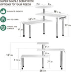 ZHWS Bathroom Counter Organizer Corner Shelf – Bathroom Organization Bamboo 3 Tier Spice Rack Makeup Organizer Bookshelf Space Saving Rack Kitchen Office Living Room (White)