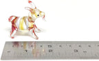 Goat Tiny Figurines Animals Hand Blown Color Glass Art Collectible Gift Home Décor (Amber Red)