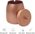 Ash Tray, Large Outdoor Ashtray with Lid, Ashtray for Outside Patio, Stainless Steel Windproof Smokeless Ash Tray for Balcony, Ashtrays for Smokers, Cigar, Home Office Decoration