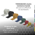 THERABAND Professional Latex Resistance Bands, Individual 6 Ft Elastic Band for Upper & Lower Body Exercise, Physical Therapy, Pilates, Home Workouts, 6 Foot, Blue, Extra Heavy, Level 5