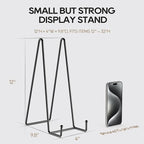 HONGYUTAI 3 Pack 12 Inch Plate Stands for Display Picture - Vinyl Table Top Display, Decorative Metal Frame Holders for Book , Photo and Platter, Tabletop Art, Black