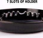 Premium Plastic Ashtray, Trash Can, Pack of 3, Round Black Large Size, for Indoor Outdoor Home Office Patio Restaurant Bar Hotel Use