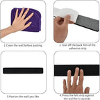 Vuzvuv 8 pcs Bulletin Board Bar Strips with 50 Pushpins & 10 Wooden Clip pins，Self Adhesive Cork Board for Wall，Felt Pin Board for School，Office Decor（Black White Grey）