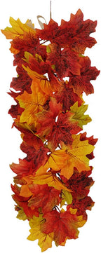 MSUIINT Artificial Flower Swag, 2Pcs Hanging Maple Swag Fall Garland Wall Swag Front Door Swag with Maple Leaves Floral Swag Harvest Swag for Home Wall Decor Party Holiday Decor (21.7In)