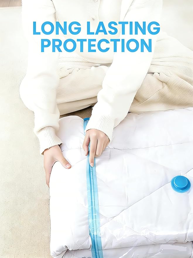 Vacuum Storage Bags with Electric Pump and Hand Pump,8 Pack Vacuum Seal Bags for Clothing,Space Saver Bags for Travel and Home(2(40 * 60) 2(50 * 70) 2(60 * 80) 2(80 * 100))