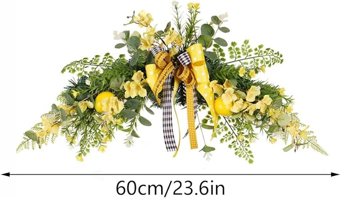 Wedding Arch Flowers Artificial Floral Swag for Door Lintel Spring Lemon Fruit Garland Rustic Decorative Swag for Wedding Arch Front Door Wall Home Decor(#1)