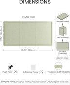 Fluxynara Bulletin Board, 35" x 17.5" Cork Board Alternative with 12 Safe Removable Adhesive Tabs, Foldable Felt Pin Board for Home Office, Classroom, Bedroom,Entryway for Walls—Sage