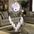Wolf Dream Catcher, Handmade White Feather Dream Catchers Gift Wall Decoration Dreamcatchers