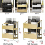 Umbrella Stand Racks Commercial Metal Umbrella Holder, School Office Hotel Corridor Entrance Umbrella Organizer, Holds 40-75 Umbrellas (Color : Black, Size : 68x32x70cm)