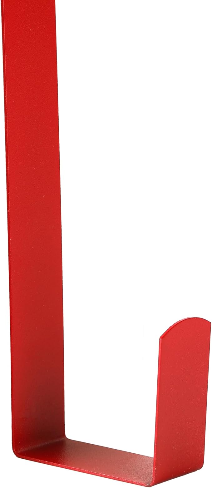 Wreath Hanger for Front Door, Slim Over The Door Hook, Easy to Use and Reusable Holiday Wreath Holder for Christmas, Thanksgiving, Halloween and Daily Décor (12" Red, 2)
