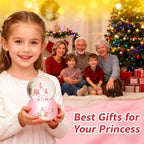 Snow Globe, Castle Musical Snow Globes with Crystal Ball & Colorful LED Lights, Snow Fall Fairy Tale Carriage Castle Snow Globes, Christmas Birthday Gifts for Women, Girls, Kids, Home Room Decor