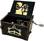 Youtang Lalaland Music Box Hand Crank Musical Box Carved Wooden,Play (Lalaland Theme, Black)
