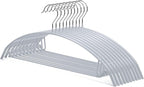 Nature Smile Non Slip PVC Coating Sweater Hangers,Dress Suit Coat Hangers,Shoulder Bump Free Golf T Shirts Clothes Hangers (Silvery Grey Color 10 Pack)