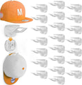 22 Pack Adhesive Hat Hooks for Wall, Removable Hat Rack for Baseball Caps, New Upgrade Wall Hat Holder, Hat Hanger(White)