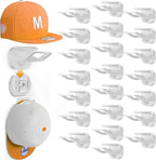 22 Pack Adhesive Hat Hooks for Wall, Removable Hat Rack for Baseball Caps, New Upgrade Wall Hat Holder, Hat Hanger(White)