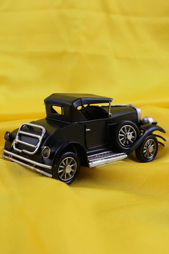 Nostalgic Decorative Metal Car - Vintage Style Model Car for Home and Office Display - Black - Colored