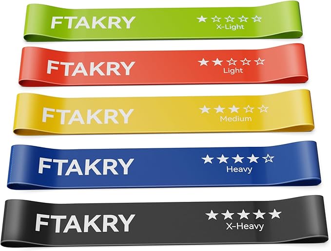 Resistance Bands for Working Out, Exercise Bands with 5 Resistance Levels, Natural Latex Resistance Bands Designed for Home Fitness, Strength Training and Flexibility Exercises