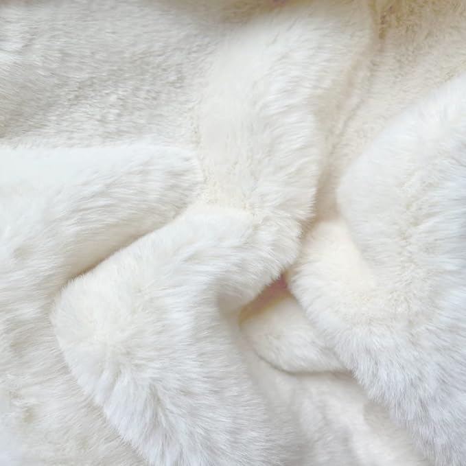 White Fluffy Faux Rabbit Fuzzy Fur Rug for Living Room Machine Washable Shaggy 2x8 Runner Rug for Bedroom Nursery Rectangle Rugs