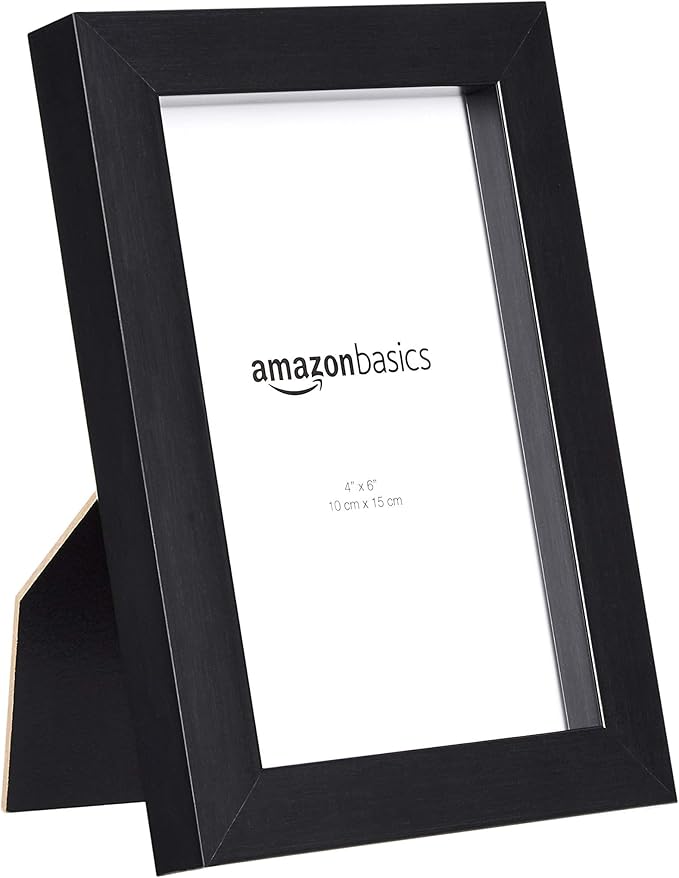 Amazon Basics Rectangular Photo Picture Frame, 6 x 4 inches, Pack of 5, Black