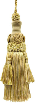 DÉCOPRO Elegant 7" Accented with Rosette and Tassels # BKT, Gold Medley #8633 (Two-Tone Gold, Beige) Individually Sold
