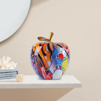 Colorful Fruit Figurines Apple Statue Decorations,Abstract Graffiti Apple Resin Sculpture for Table top Ornament Home Decor Christmas eve Gift(Large)