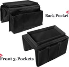 5 Pockets TV Remote Control Holder Couch Sofa Tray Armrest Organiser Oxford Chair Couch Caddy Sofa Armrest Bag Bedside Storage Hanging Organiser for Magazine Books Snack Mobile DVD Cellphone Drinker