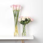 WGVI Quality Thick Weighted Tall Clear Cylinder Glass Vases, 4" W x 14" H, Flower Arrangement Floating Candle Holders Wedding Centerpieces Floral Container Home Decor, Bulk Wholesale, 12 Pcs