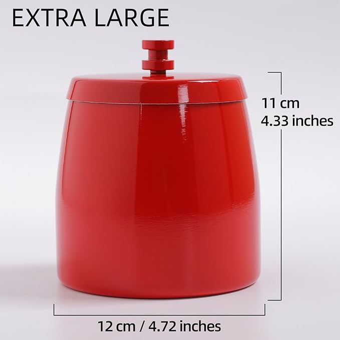 Extra Large Ashtray with Lid for Cigarette, Stainless Steel Smokeless Odorless Windproof Ash tray for Home Office Tabletop Outside Patio Outdoor Balcony(4.72''x3.93''x4.33'')