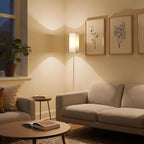 64.6" Floor Lamp, Pole with Foot Switch, Modern Standing Lamp Lamp, Minimalist Freestanding Lamp (Bulb Not Included), for Living Room, Bedroom Office ETL Listed, Silver and White SCW07LD05