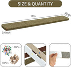 Vuzvuv 8 pcs Bulletin Board Bar Strips with 50 Pushpins & 10 Wooden Clip pins，Self Adhesive Cork Board for Wall，Felt Pin Board for School，Office Decor(Coffee-Brown White)