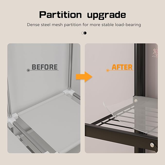 Foldable Clothes Hanger with Cover Portable Wardrobe, Metal Standing Armoire Wardrobe Clothes Rack with Gray Fabric Cover,One-Piece Folding Base,25MM Steel Tube for Bedroom