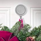 Haute Decor Attract® Pinch-Free Magnetic Wreath Hanger (Silver) - Set of 2 Magnets - for use on 1 Single-Pane Glass Door/Window or 2 Metal Doors/Surfaces