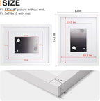 Egofine 11x14 Picture Frames Set of 4, Made of Solid Wood Covered by Plexiglass 5x7 and 8x10 with Mat or 11x14 without Mat, for Table Top Display and Wall Mounting Photo Frame White