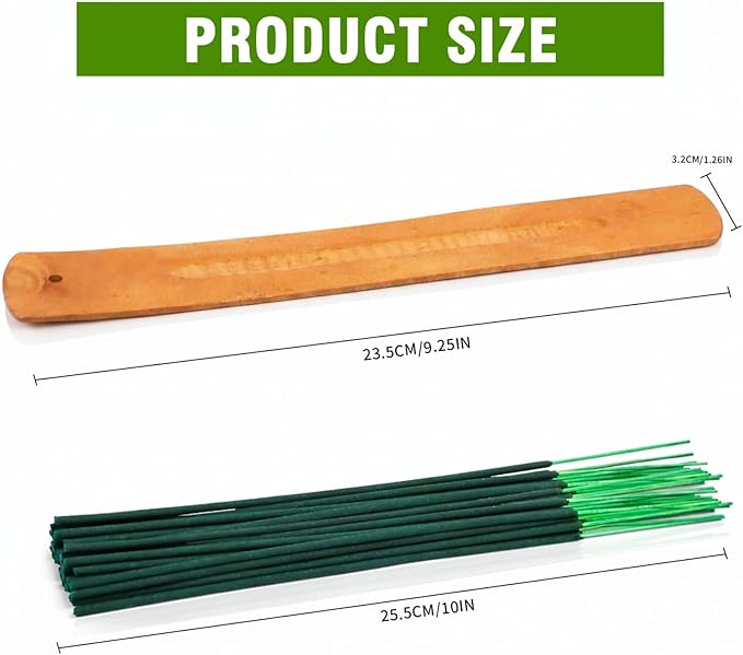 FIRIK Citronella Incense Sticks Outdoor, 120 PCS Lemongrass Incense Sticks with Wooden Holder for Home Pool Side Garden, Patio, Camping Trips, Porches, Courtyards, Farm, Backyard