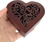 Pursuestar Greensleeves Wind Up Music Box, Heart Shaped Vintage Wood Carved Mechanism Musical Gift for Lover Girlfriend Wife Husband Valentine's Day Mother's Day Christmas Anniversary