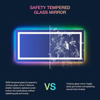 LOAAO 60”X30“ RGB LED Bathroom Mirror with Lights for Bathroom, Anti-Fog, Dimmable，Multiple Light Modes, RGB Backlit + Front Light, Memory Function, Tempered Glass