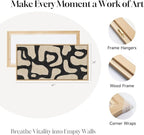 Framed Abstract Neutral Horizontal Wall Art for Living Room, Black Beige Mid Century Modern Artwork for Walls, Large Abstract Canvas Painting Print for Bedroom Hallway Home Office Wall Decor, 24x48 In