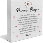 Nurse Wood Box Sign Decor Desk Sign Nursing Gifts Nurse's Prayer Wooden Box Block Sign Rustic Home Graduation Party Decoration Grad Gift