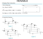 HENABLE 2PCS Acrylic Display Risers, 3 Tier Clear Cupcake Stand Risers, Organizer for Perfume, Funko POP, Food, Tabletop Use