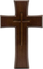 YOYAI Wooden Cross Wall Decor, Handcrafted Christian Cross 9.96”, Solid Wood Religious Wall Hanging, Faith Home Decor for Prayer Room, Baptism Gift, Easter & Christmas