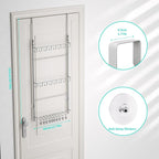 HapiRm Over Door Hat Rack - 3 Tier Wall Mounted Hat Organizer with 16 Hooks and 10 Movable Clips, Cap Hanger Storage up to 26 Caps for Door, Bedroom, Closet USPTO Patent Pending（Silver）