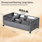 4-Packs Under Bed Storage with Wheels, Under The Bed Storage Drawers On Wheels, Rolling Underbed Drawers, Lockable, Heavy Duty, XXXXL Size 90L