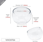 WGVI Slant Cut Bowl Glass Vase, Width 5.5", Height 4.5", Clear Terrarium, Candy Dish, Fruit Jar, Floral Container for Wedding Party Event, Home Office Decor, 12 Pieces