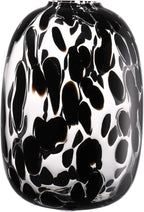 Black Glass Vase, Large Glass Flower Vases for Bouquets, Tall Floor Vase for Living Room, Dining Table, Mantle, Shelf, Wedding, Office, 10 Inches
